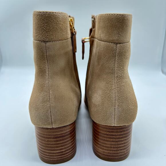 Ralph Lauren Boots Womens 9.5B Tan Wynne Leather‎ Suede Ankle Zip Bootie - Picture 4 of 14